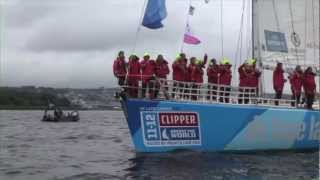 The Clipper Round the World Yacht Race fleet leaves DerryLondonderry to a spectacular farewell [upl. by Elrebmik]