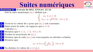 Suites numériques Exercice corrigé [upl. by Theresita]