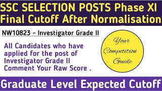 SSC Selection Posts NW10823 Investigator Grade II Expected Cutoffssc selection posts nw10823 cutoff [upl. by Leunammi]