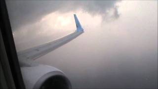 Thomson 737 Stormy Approach amp Hard Landing Kefalonia Greece [upl. by Ojytteb]