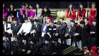 BTS Artist of the Year speech Reaction by Idols In MAMA 2018 HK TWICE  SEVENTEEN  GOT7 etc [upl. by Morley]