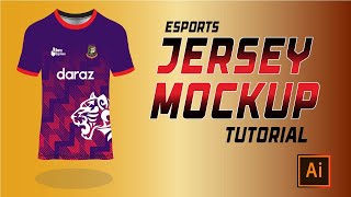 Jersey Mockup Tutorial with Adobe Illustrator  Jersey design with LOOKMANCREATION [upl. by Retniw]