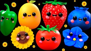 Baby Fruit Dancing with the Flowers🌻🌻🌻SENSORY VIDEO💐🌹🌷🦋🌼 [upl. by Tilla239]