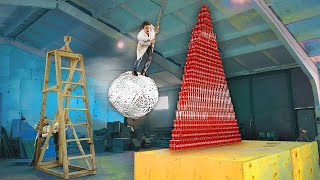 BOULE DALU VS PYRAMIDE DE 1000 CANETTES DE COCACOLA [upl. by Alleon]