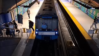 Métro de Montréal MR73 stations Fabre ligne bleue 4K [upl. by Otreblanauj]