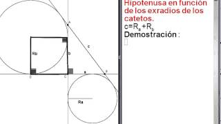 La hipotenusa en función de los exradios de los catetos [upl. by Hcaz]