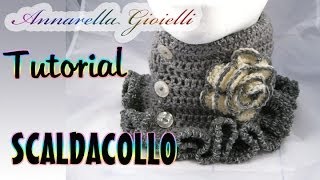 Tutorial scaldacollo uncinetto con punto gambero  How to crochet a scarf [upl. by Ybbob]