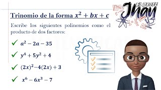 Cómo factorizar un trinomio de la forma x2  Bx C  Explicación y ejercicios resueltos [upl. by Luke]