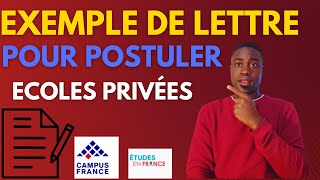 Exemple de lettre à envoyer aux écoles privées infos à connaitre avant de postuler campus France [upl. by Lasky]