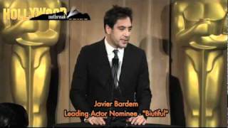 JAVIER BARDEM  SURPRISED BY quotOSCARquot NOMINATION [upl. by Jankell]