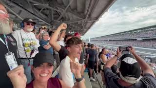 Josef Newgarden is the 2024 Indy 500 winner Watch IMS crowd react to win and driver take to stands [upl. by Raff]