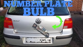 HOW TO CHANGE VW GOLF MK4 LICENSE PLATE BULB [upl. by Afrikah116]