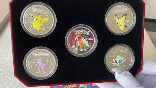 ニウエ 2002年 ポケモン ポケットモンスター 10ドル銀貨セット カラー版 シルバー プルーフコイン ピカチュウ ピチュー ミュウツー 泰星コイン NIUE POKEMON PIKACHU [upl. by Harlan981]