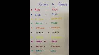 Colors in Spanish part1 [upl. by Nayek]