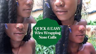 DIY NOSE RINGS  CUFF TUTORIAL  QUICK amp EASY  FAKE PIERCINGS  WIRE WRAPPING  NO PIERCING NEEDED [upl. by Garibold]