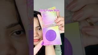 Blush blush love  blush makeup tutorial  purple blush purple lipstick  purple blush India shorts [upl. by Annil381]