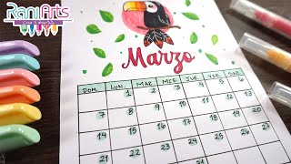 CALENDARIO MARZO  BULLET JOURNAL  DIY  MARCH CALENDAR [upl. by Hands]