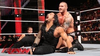 Roman Reigns vs Randy Orton Raw April 28 2014 [upl. by Ynneg]