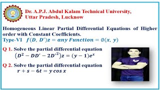 17 TypeVIHomogeneous Linear Partial Differential EquationsUnit1MathematicsIVaktu [upl. by Odranreb131]