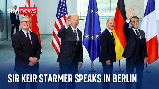 Watch live Prime Minister Sir Keir Starmer makes speech in Berlin after meeting world leaders [upl. by Arvy460]