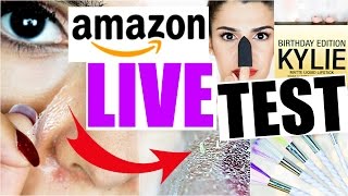 5 KRASSE AMAZON PRODUKTE IM LIVE TEST MIT HORROR FAIL😱 UNICORN PINSEL ANTI MITESSER KYLIE FAKES [upl. by Eissoj]