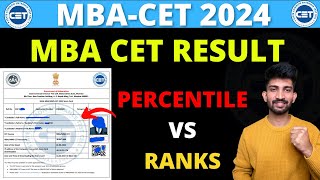 MBA CET RESULT 2024  Mba Cet Result Percentile Vs Ranks 2024 [upl. by Faulkner315]