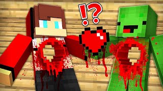 JJ and Mikey gave his HEART in Minecraft Challenge  Maizen [upl. by Haimes]