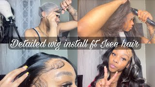 DETAILED frontal wig install ft Isee hair beginner friendly hair tutorial [upl. by Goetz]