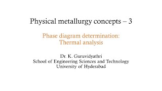 Phase Diagram Determination Thermal Analysis Physical metallurgy concepts [upl. by Kerri]