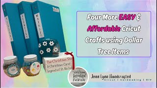 Craft with Me Four More EASY Dollar Tree Cricut Crafts [upl. by Sidoeht157]