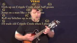 Cripple Creek  Mandolin Cover Lesson in G with ChordsLyrics [upl. by Ilatfan107]