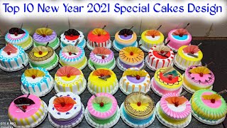 Top 10 New Year 2021 Special Cakes Design  Happy New Year Cake 2021  Pineapple Cake [upl. by Adnyleb]