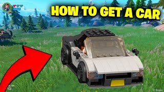 How to Get a CAR in LEGO Fortnite  How to Make a CAR in LEGO Fortnite [upl. by Imaon]