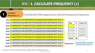 Haplotype diversity Hd A StepByStep Example [upl. by Akeirahs]