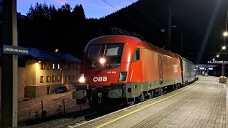 🍂Herbst🍁🍃an der Arlbergbahn in Langen am Arlberg Nightjet Neue Generation Güterzüge Railjet [upl. by Andy604]