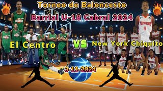 🏀Centro vs New York Chiquito Torneo de Baloncesto Barrial U18 CabralBarahona 2024 Juego Completo🏀 [upl. by Limay]