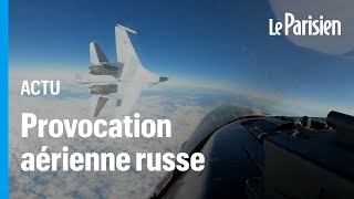 Un chasseur russe frôle un F16 de lUS Air Force [upl. by Airetahs]