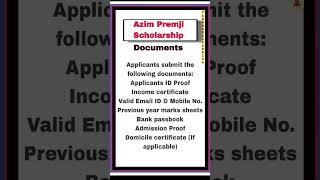 Azim Premji Scholarship important documents [upl. by Nytsirk]