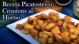 Receta Picatostes o Croutons Especiales al Horno [upl. by Bastian]