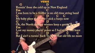 Wagon Wheel  Bass Guitar Cover Lesson in G with ChordsLyrics [upl. by Keavy660]