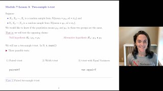 Module 7 Lesson 3 Two sample ttest overview and lecture [upl. by Aenotna224]