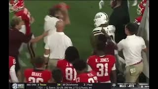 Georgia coach Kirby Smart accidentally shoves Mississippi States Michael Van Buren [upl. by Seidnac]