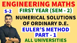 NUMERICAL SOLUTION OF ORDINARY DIFFERENTIAL EQUATION  EULERS METHOD ENGINEERING FIRST YEAR SEM2 [upl. by Maxentia]