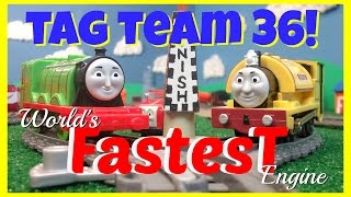 Worlds Fastest Engine Tag Team 36 Trackmaster Thomas and Friends Racing Competition [upl. by Netnert]