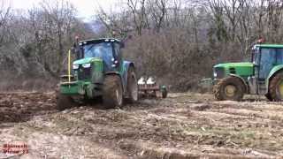 Ploughing with John Deere 6210R and 6930 [upl. by Nosecyrb]