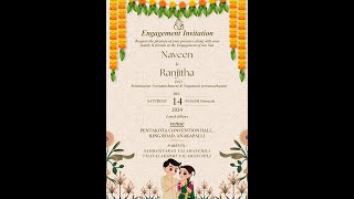 NAVEEN amp RANJITHA ENGAGEMENT LIVE ON 14 122024 AT 930 AM [upl. by Foulk995]