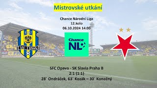 SFC Opava  SK Slavia Praha B 06102024 [upl. by Ellenuahs689]