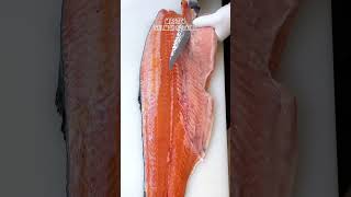 wholesalmon salmonsashimi salmoncutting salmonasmr fish [upl. by Eyllom]