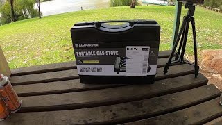 Campmaster portable gas stove review  part 1  uncut  camping  Aussie girl can cook [upl. by Adamis]