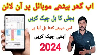 Bijli Ka Bil Check Karne Ka Tarika 2024  How To Check Electricity Bill Online In Pakistan 2024 [upl. by Arissa498]